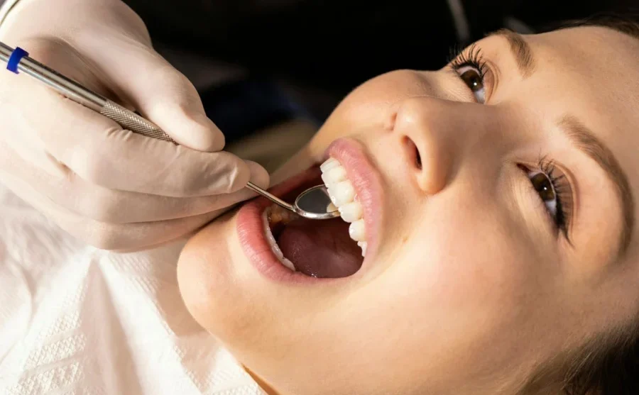 woman in dental chair